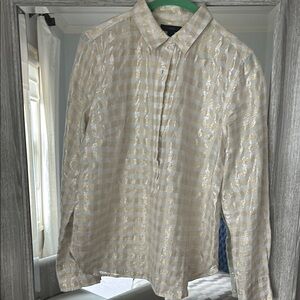 Gold and White Dress Shirt for Formal Occasions